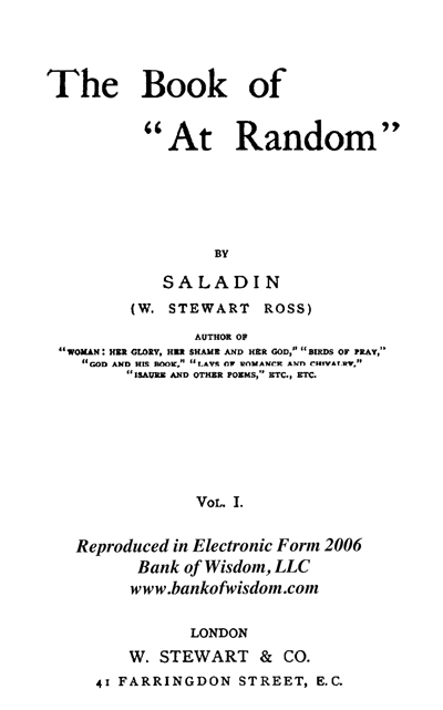 The Book Of "At Random"